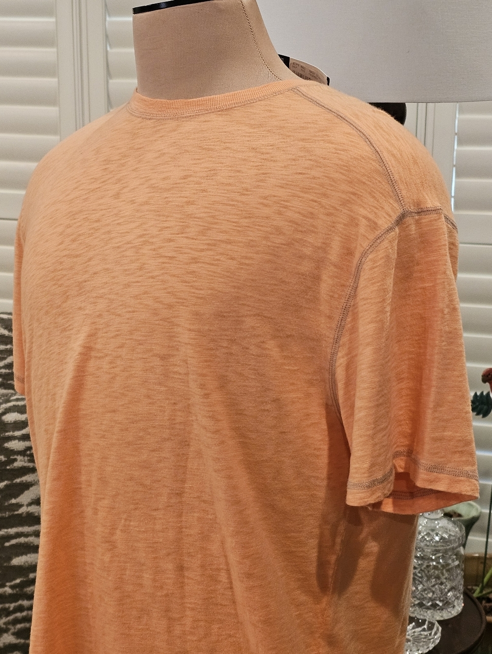 NEW Daniel Cremiuex Pale Orange Burnout Tee Large